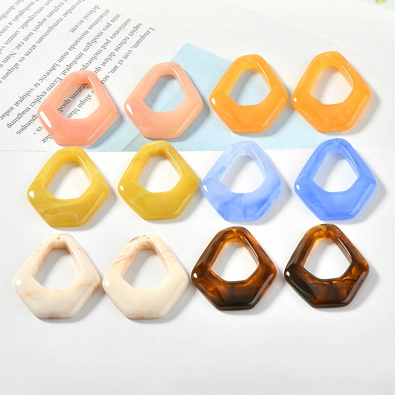 

Colour Geometry Blooming Polygon Special-shaped Hollow-out Resin Dropping Diy Earrings Material Handmade Jewelry Accessories