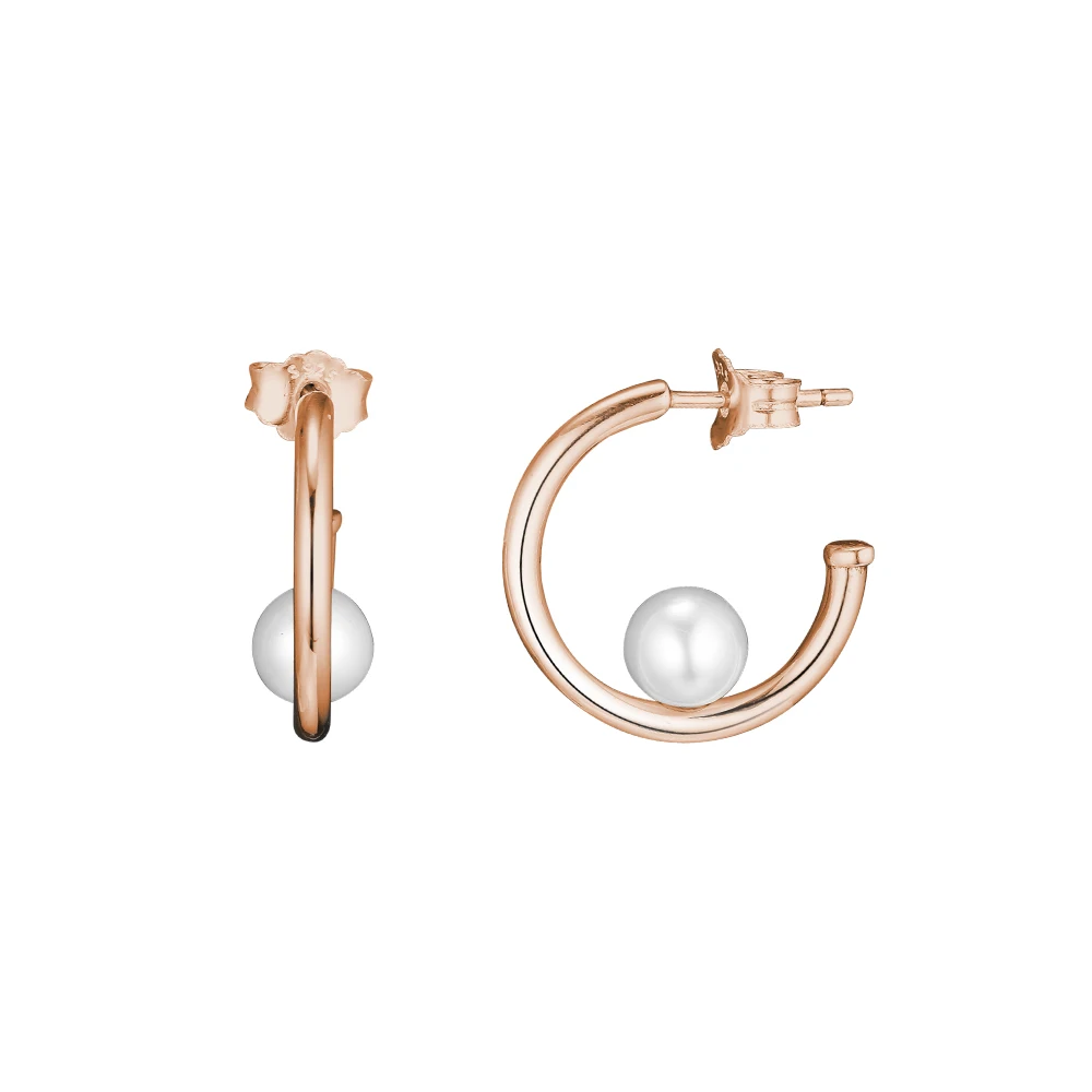 

FANDOLA Original Rose Contemporary Pearls Hoop Earrings Real 925 Sterling Silver Charm Earrings for Women DIY Jewelry Making