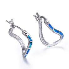 Boho женские синие огненные опаловые серьги винтажные 925 стерлингового серебра двойной комплет ювелирного украшения moonrocy неправильные серьги гвоздики для женщин