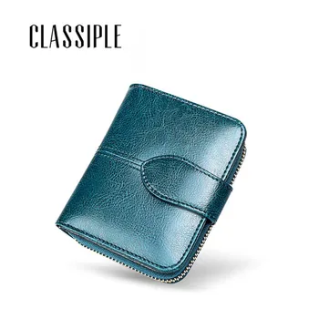 

Wallet Women Small Split Leather Wallets ID Card Holder Wallet Purse 2018 New Solid Blue Leather Wallets for Lady Clutch Female