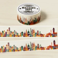 

adhesive tape Self-restraint paper tape diy 20mmx10m colorful city masking tape