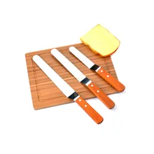 100 шт 6 ''8'' 10 ''лопатка для торта с деревянной ручкой крем-масло дымчатое лезвие скошенная, плоская скребок сглаживающий инструмент wen5506