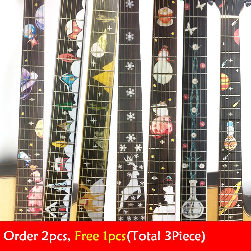 

Hot Selling DIY Guitar Fingerboard Inlay Sticker Guitar Neck Headstock Fret Decals Space Series Guitarra Ukulele Inlay Sticker