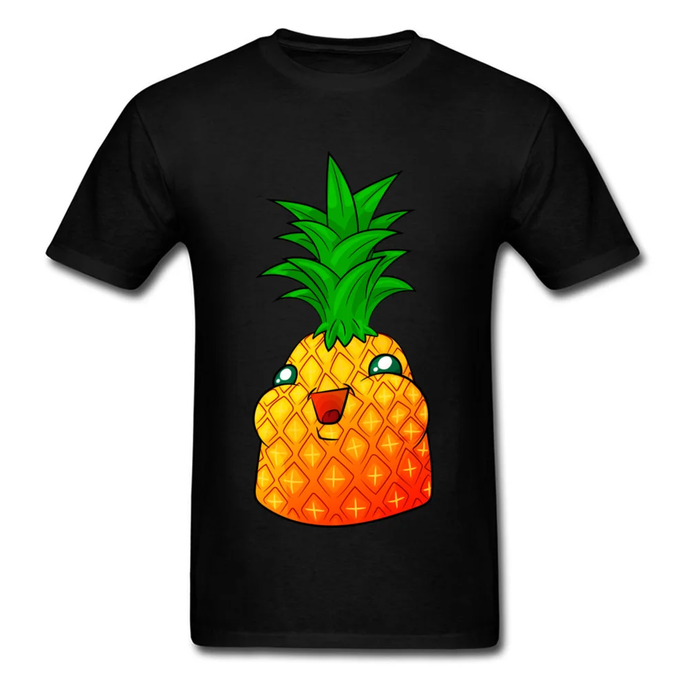 Pineapple Chunk Men Dominant Tops T Shirt O Neck NEW YEAR DAY 100% Cotton Fabric T Shirts Custom Short Sleeve Tee-Shirts Pineapple Chunk black
