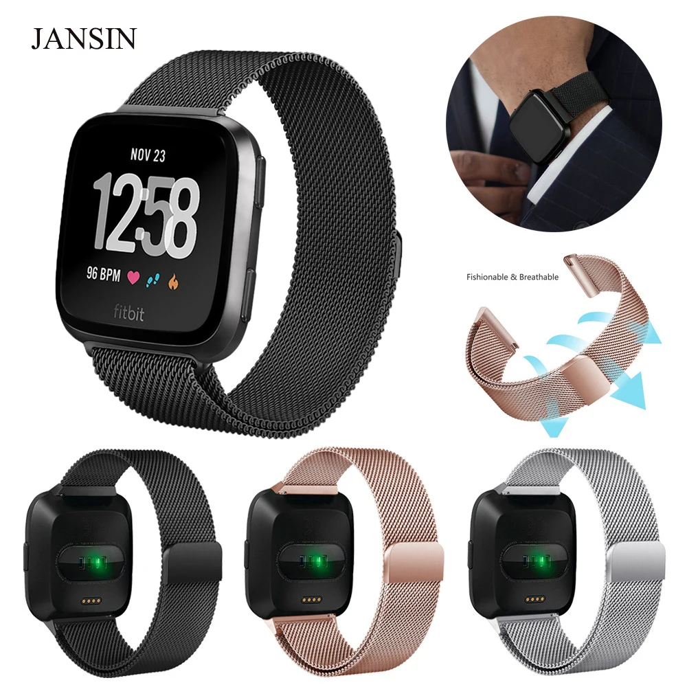 

Milanese Loop band for Fitbit Versa Stainless Steel Replacement Bracelet Strap for Fitbit Versa smart watch band Women Men