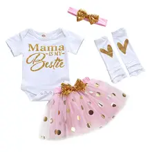 Новинка года; Лидер продаж; боди для новорожденных девочек и мам на день рождения+ юбка-пачка; платье; повязка на голову; комплект одежды из 4 предметов