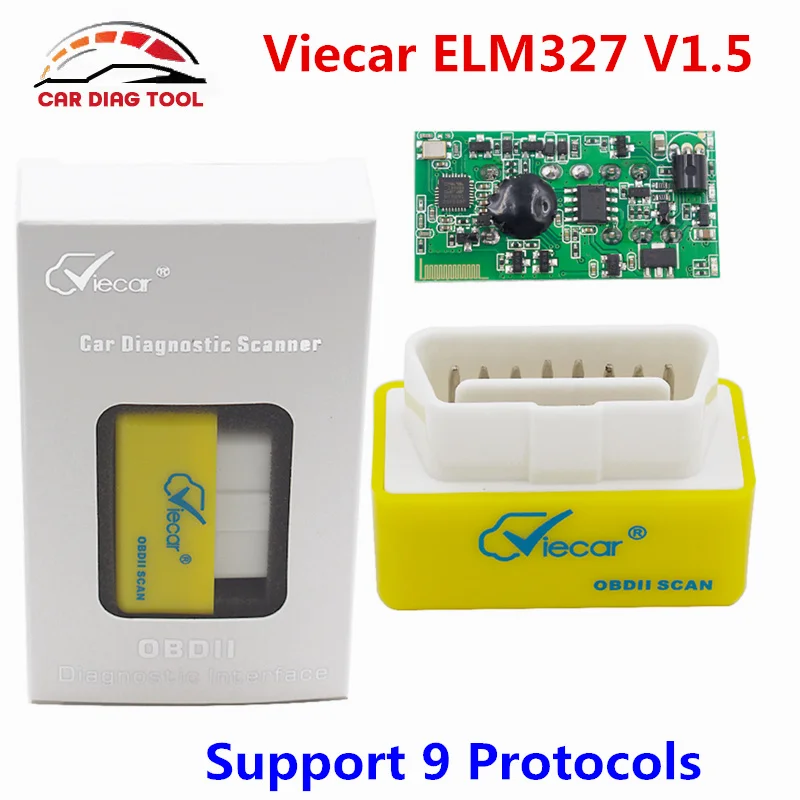 Fast Ship Viecar ELM327 V1.5 Bluetooth Code Scanner VC001-A ELM 327 OBD2 Diagnostic Tool For Android Torque Car |