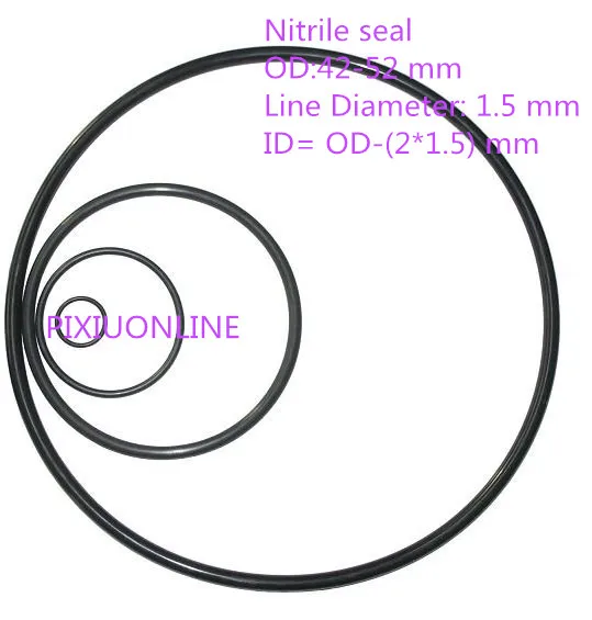 10 шт. YT937 нитриловые уплотнительные кольца резиновая прокладка/запасное кольцо/соединительное кольцо Нитриловое уплотнение OD(42-52 мм)* диаметр линии 1,5 мм NBR
