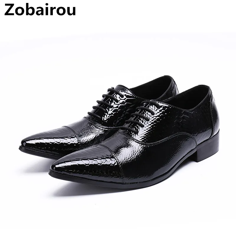 Mens pointed toe dress shoes genuine leather lace up italia oxford ...