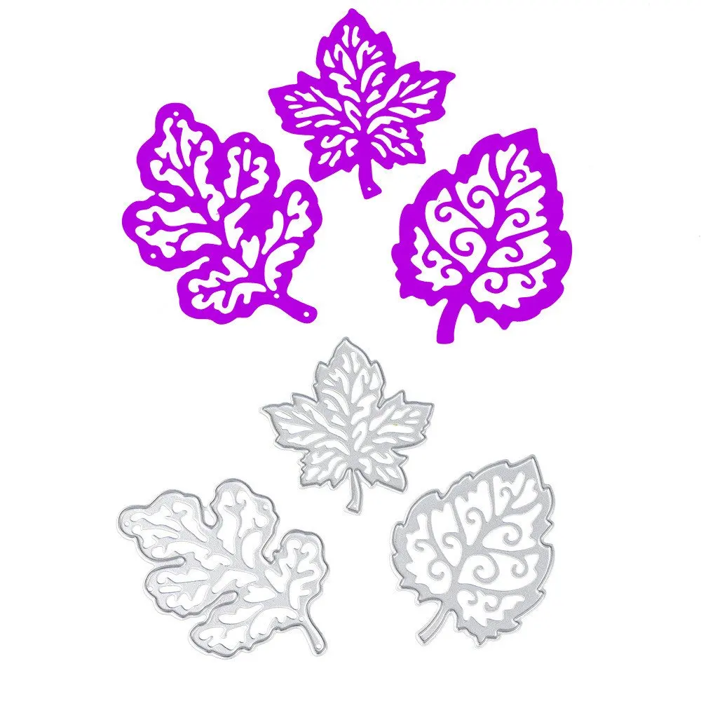 

3Pcs Pretty Leaves Dies Metal Cutting Dies Stencil for DIY Scrapbooking album Decorative Embossing Craft Dies Paper Cards Tool