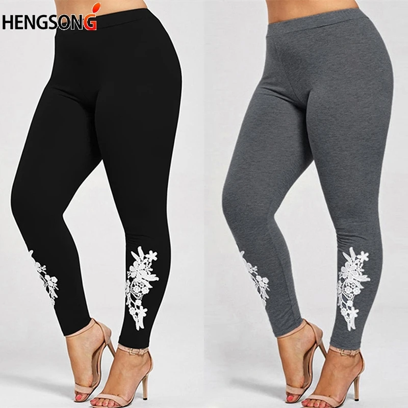 Women Casual Print Leggings White Fitness Skinny High