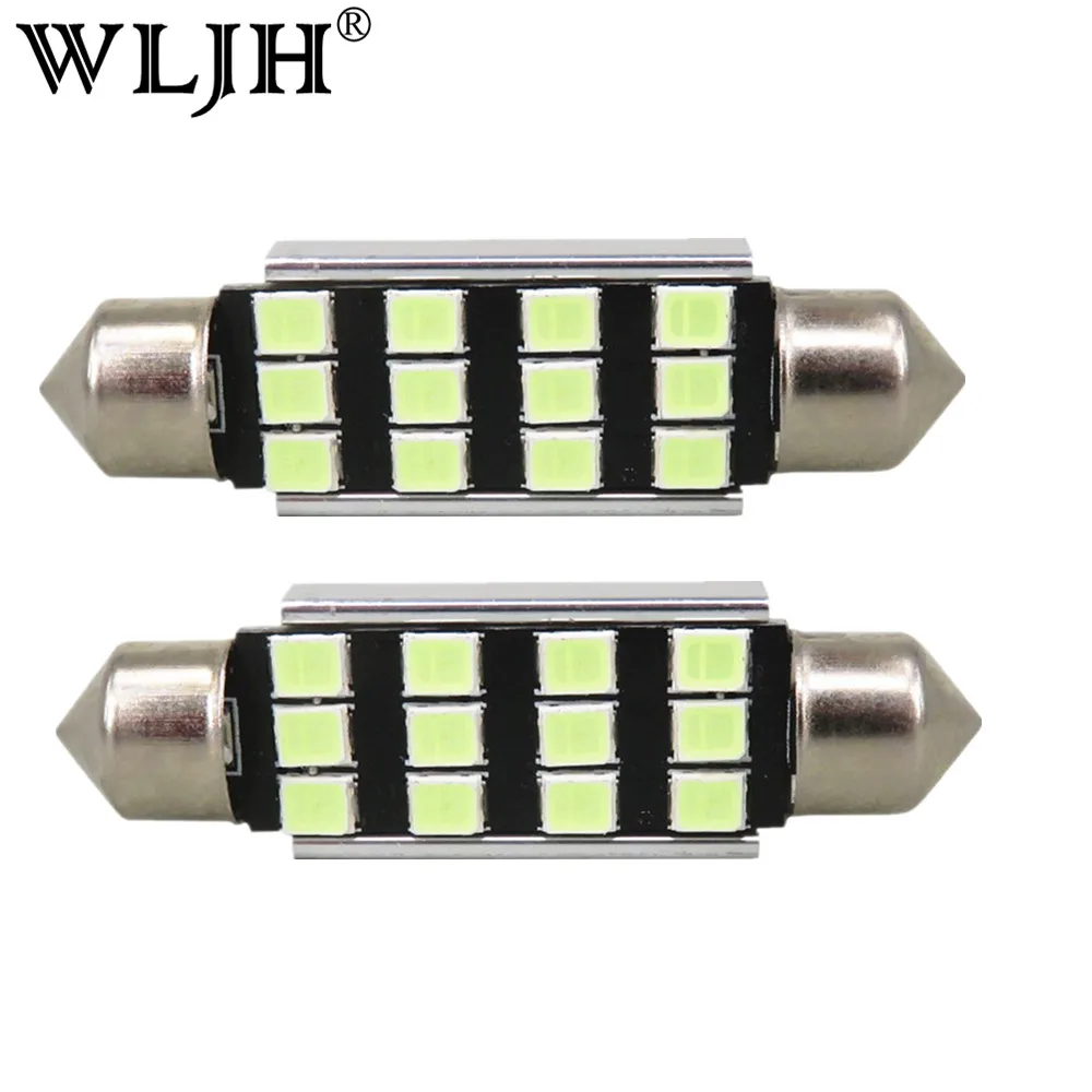 WLJH 6x высококачественный яркий 42 мм светодиодный C5W Canbus 2835 SMD 2 вида цветов автомобильные 12VDC фонарь освещения номерного знака для Audi A4 A5 S4 S5