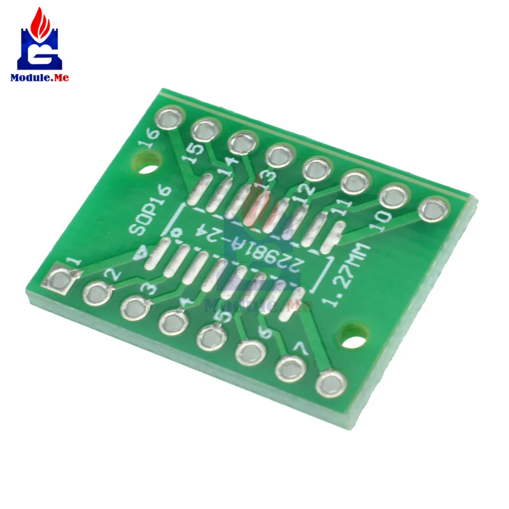 10 шт. SOP16 SSOP16 TSSOP16 к DIP16 0,65/1,27 мм IC АДАПТЕР Diy Kit электронный модуль платы блока программного управления