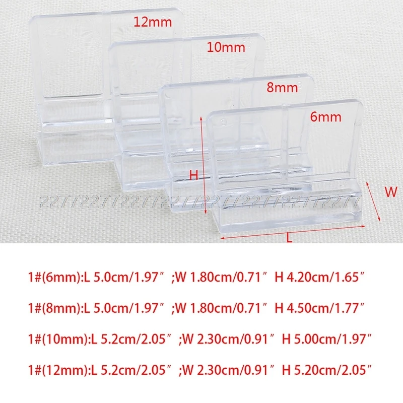 4 шт., акриловые клипсы для аквариума, держатели для стеклянных крышек 6/8/10/12 м JUL24, Прямая поставка