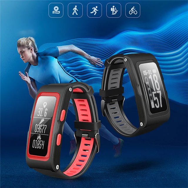 

SMARCENT S99 Smart Band Heart Rate Smart Wristband Independent GPS Track Record Temperature Altitude Fitness Tracker Bracelet