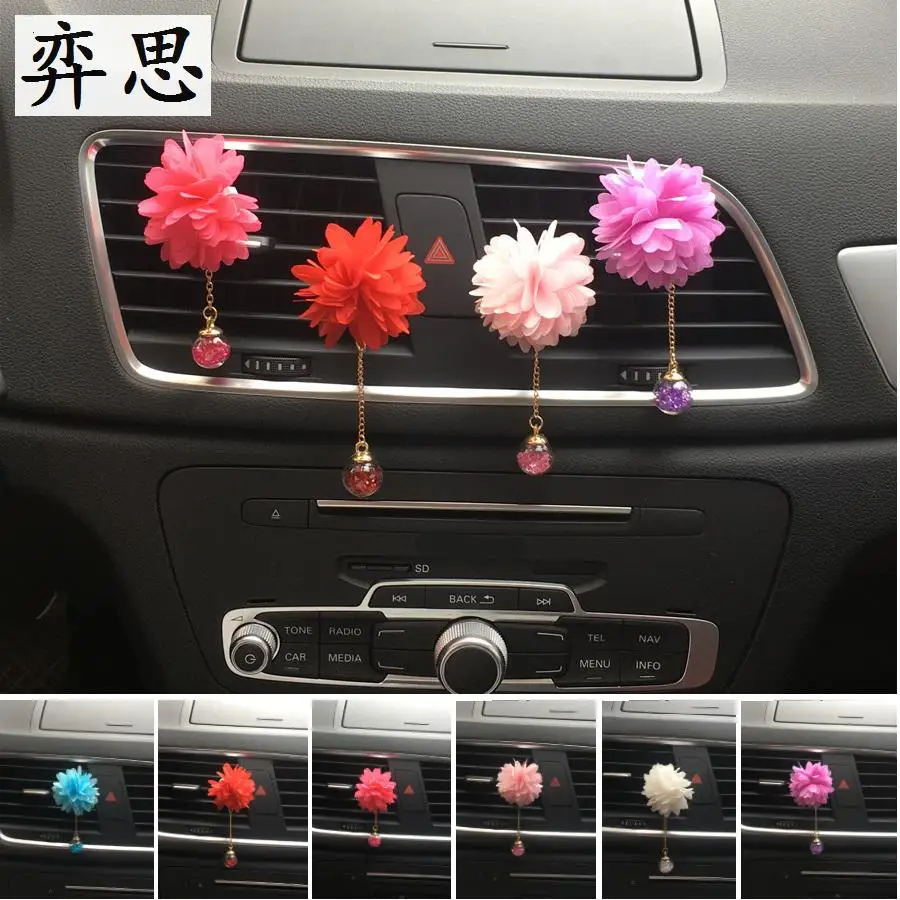 

Colorful flower modeling Car perfume decorations A cloth made of flowers Ladies car air freshener Air Conditioning decoration