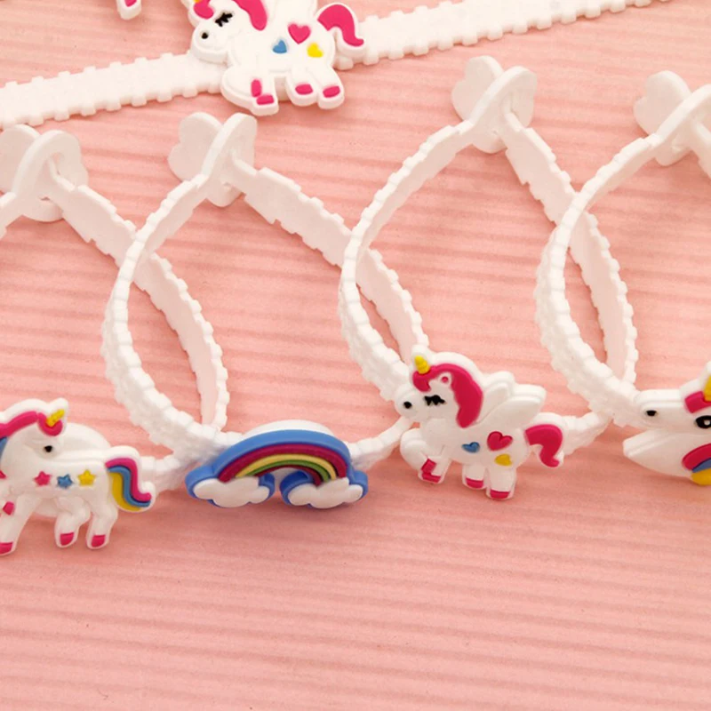 10pcs/set Cute Silicone Unicorn Bracelet Children Kids Animals