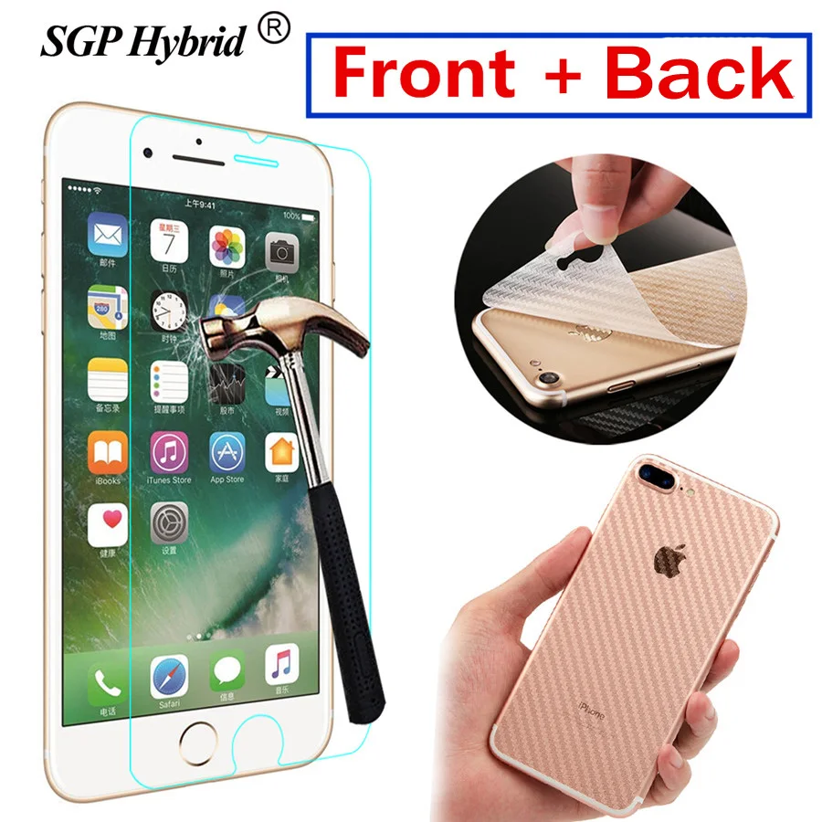 

2Pcs Front+Back For iphone 7 6 plus Case Protective Tempered glass For iphone 6 5c SE 6S 7 plus Glass Screen Protector Flim Case