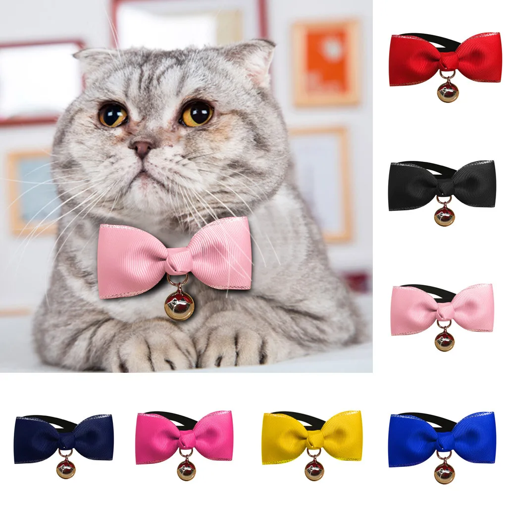 

Puppy Fashion Adjustable Cute Necktie Dog Cat Pet Collar Nylon Bell Kitten Candy Color 1pc New Bow Tie Bowknot Likesome
