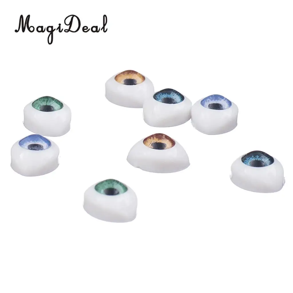 8Pcs Plastic Oval Fake Dolls Eyes Eyeballs for Children Kids DIY Mask Doll Bear Craft Toy Making 5mm Iris Accessory