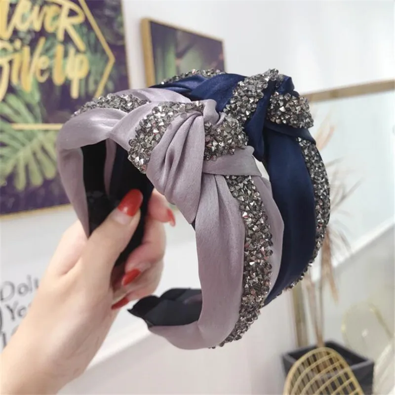 

Korea Boutique Hairband Fashion Flash Diamond Knot Headband Women Hair Head Hoop Bands Accessories For Girls Hairbands Headdress