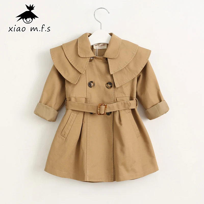 

Baby Girl Trench Coat Toddler Jackets Windbreaker Children Outwear Kids Spring Autumn Khaki Clothing Child Costume MFS-60650