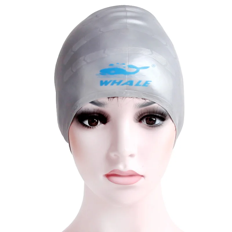 WHALE Men Swimming Caps Silicone Adult Waterproof Women 3D Swimming Hat