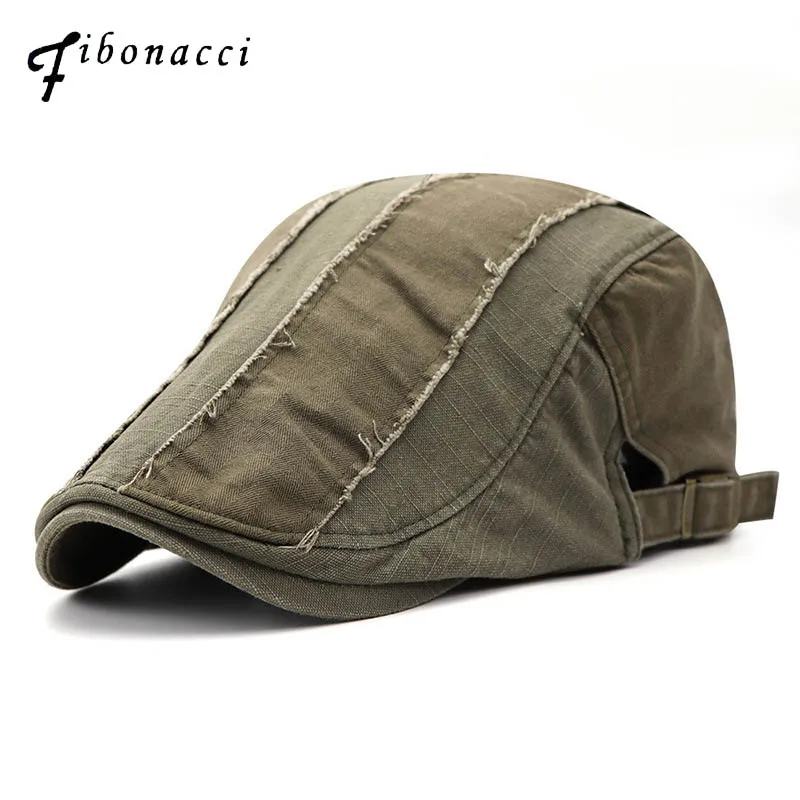 

Fibonacci 2018 New Patchwork Newsboy Cap Spring Autumn Cotton Simple Retro Do the old Men Women Ivy Flatcap Berets Hats