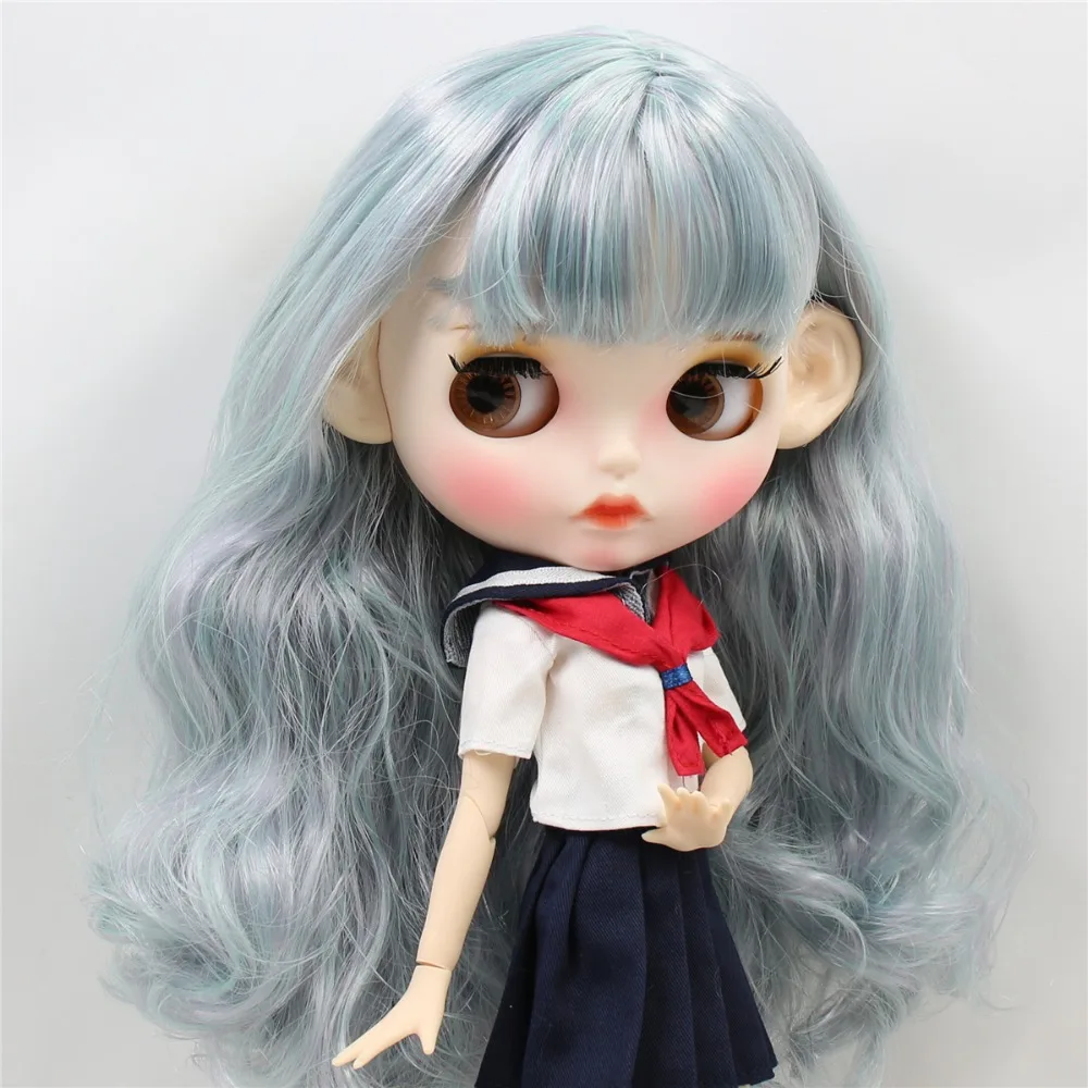 Ледяная фабрика blyth кукла 1/6 bjd белая кожа сустава тела фиолетовый микс Мятные волосы матовый лицо резные губы с бровями BL4006/1049