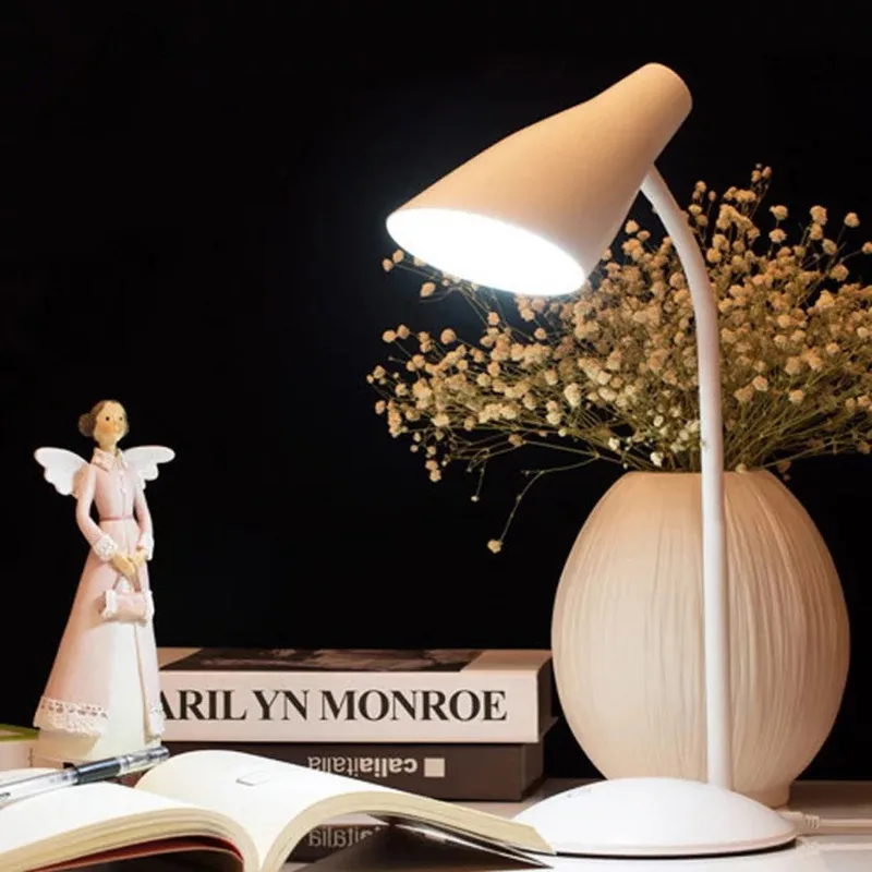 

HAWBOIRRY LED touch on/off switch 3 mode desk lamp protection eye dimming rechargeable USB LED simple table lamp