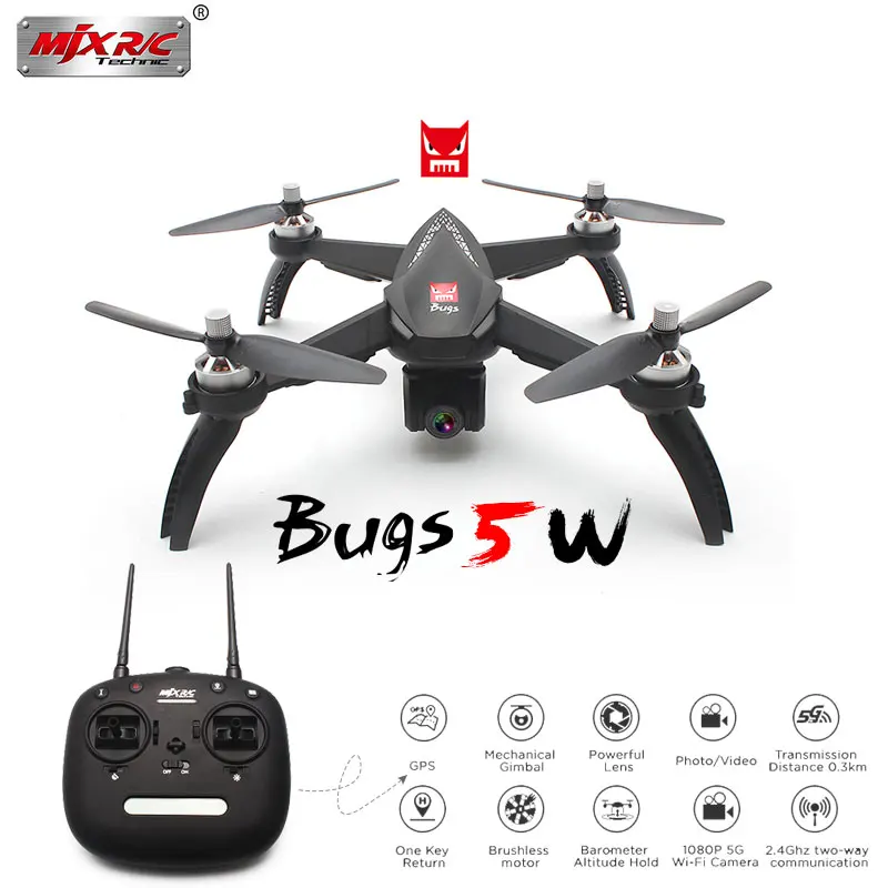 Professional font b Drone b font MJX Bugs 5W 5 W GPS Brushless Quadcopter with 1080P
