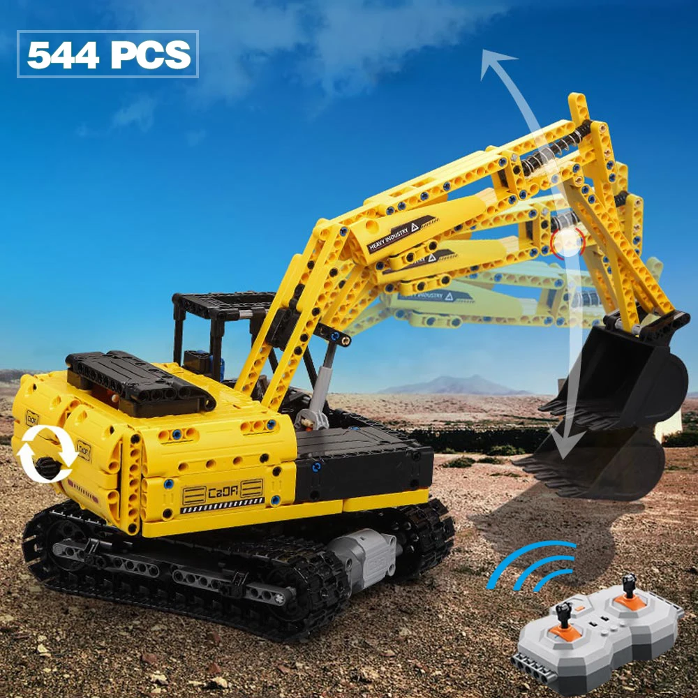 

RC Excavator Building Blocks Set Remote Controlled Car Construction Toy Educational Toys for Children Compatible Legoed City