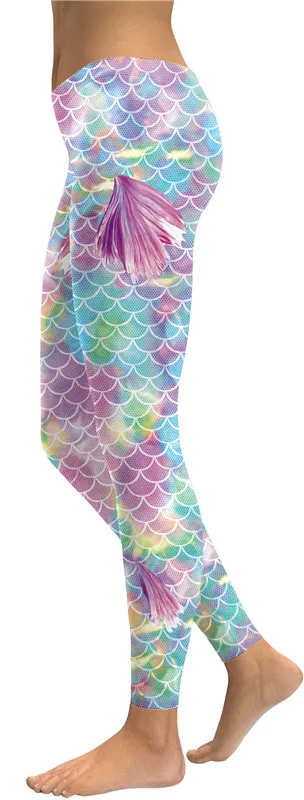 MultiColor blue purple wing mermaid scales legging  (3)