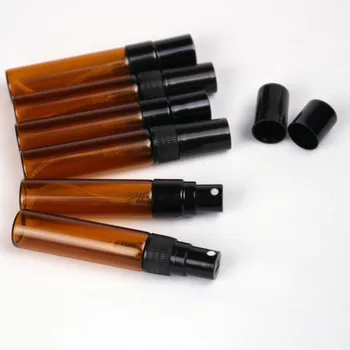 

500pcs 5ml Brown Mini Glass Spray Bottle Sample Mist Sprayer Perfume Display Glass Container Refillable Atomizer Vial