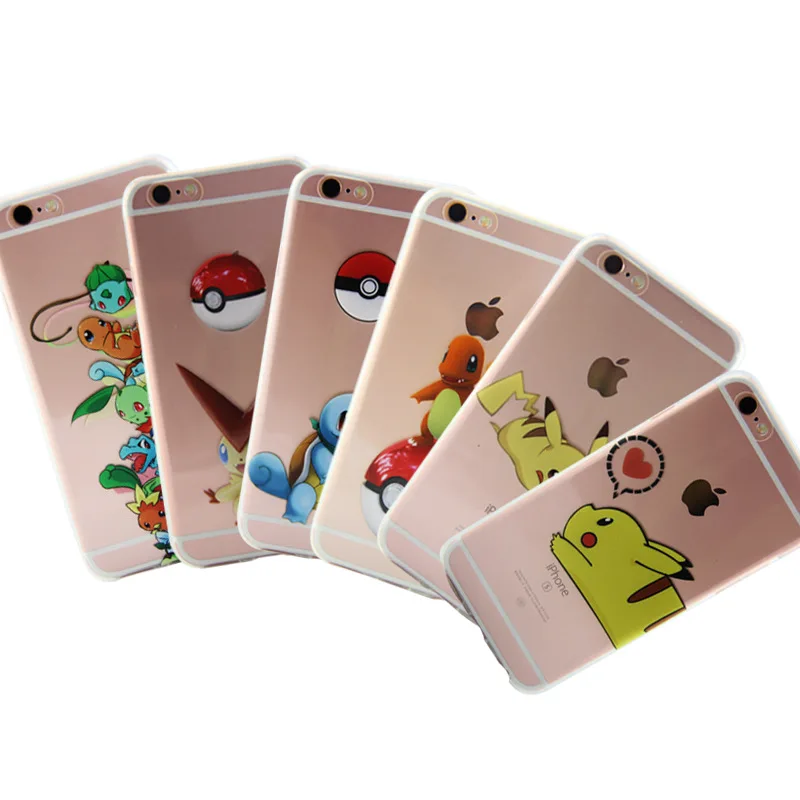 Cute Soft TPU Silicone Covers for Fundas Iphone 8 7 7plus 6 6S 5 5SE Cartoon Animals Phone Cases Pokemons Pikachue Back Cover