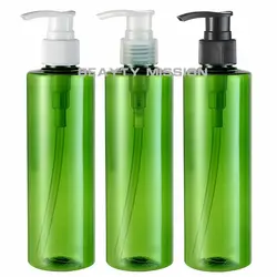Красоты Миссия 250 мл зеленый спущенное плечо Пластик бутылки, 250cc пустой гель для душа/лосьон суб-розлива (24 шт./лот)