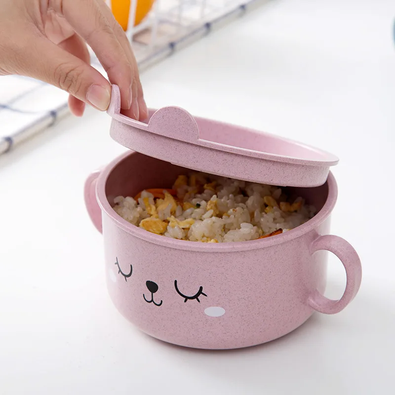 

Baby Food Storage Bowl Bamboo Tableware Solid Cute Dishes Kids Plate Bowl Eco-friendly Children Training Dinnerware
