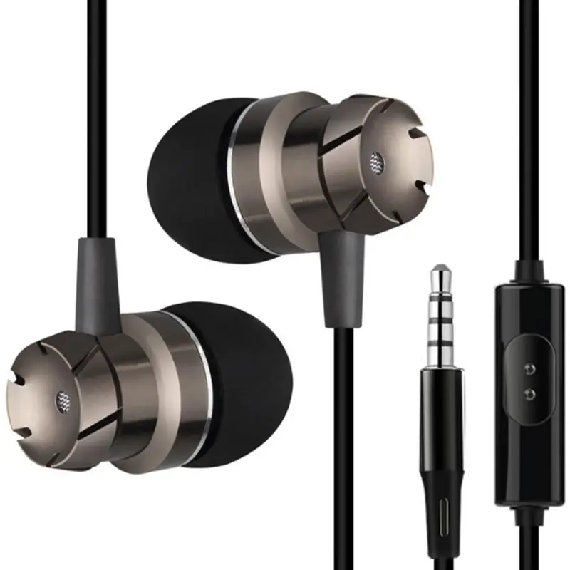 

Metal In-ear Earphone Wired Headset Mini Headset Turbo Subwoofer With Wheat Line Control Mobile Phone Computer MP3 Universal