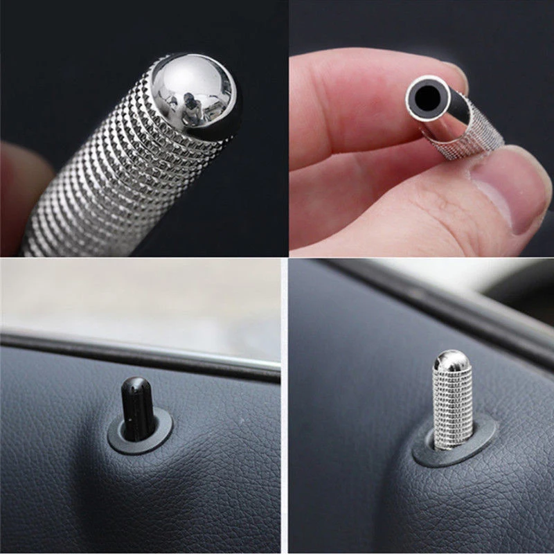 4x Авто серебряный металлический Автомобильный Дверной замок Pin ручка отделка кольцо для Mercedes Benz серии