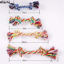 Pet Dog Toy Double Knot Cotton Rope Braided Bone Shape Puppy Teeth Cleaning Chew Toy For Dog Training 4 Size Free Shipping 1pc