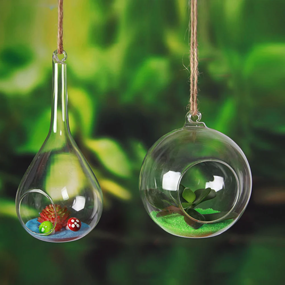 

Create Refreshing Transparent Hanging Glass Planter Terrarium Vase Home Decor (Orb)