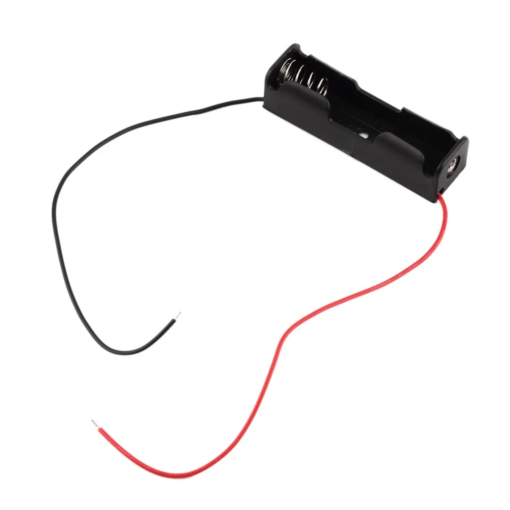 

NEW AA Batteries Storage Case Plastic Box Holder with 6'' Cable Lead for 1 x AA Battery Soldering Connecting Black Digital Hot