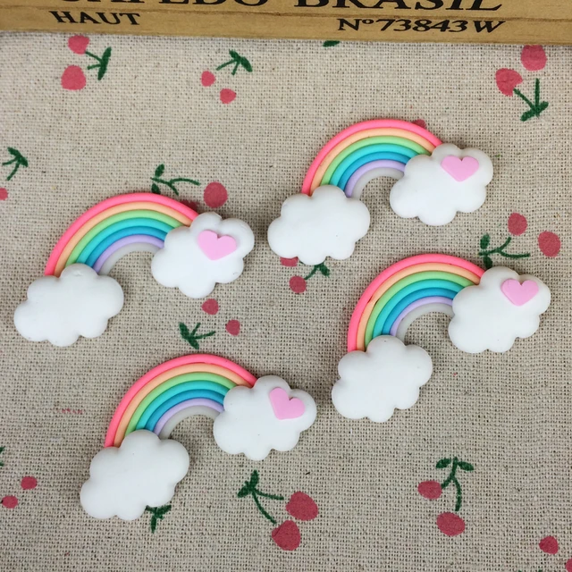 10pcs Kawaii Clay Miniature Rainbows