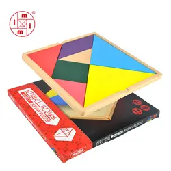 MITOYS Деревянный Tangram 7 шт. головоломки Красочные площади IQ игры Логические головоломки интеллектуальные Обучающие игрушки для детей