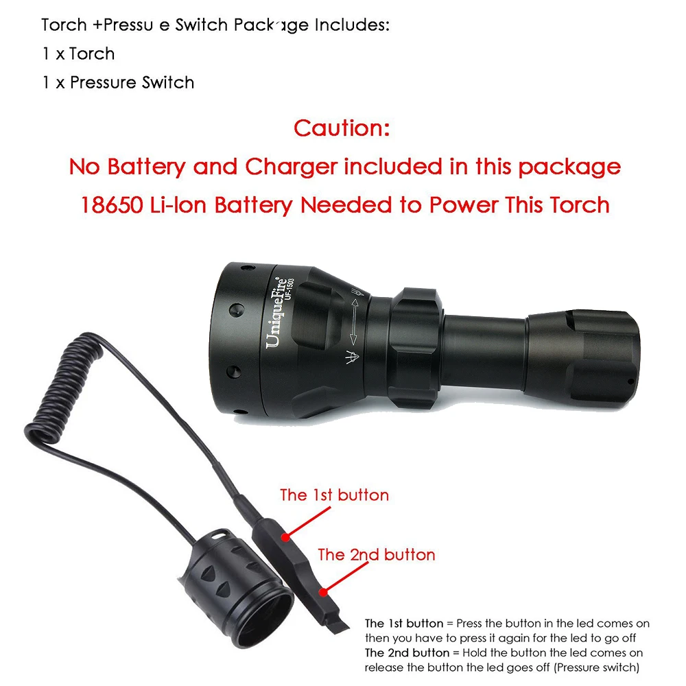 UniqueFire UF-1503-XRE 3 режима мощный светодиодный фонарик для кемпинга водонепроницаемый