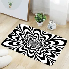 ISHOWTIENDA коврик на кухню нескользящий коврик для ног фланелевый Противоскользящий ковер 40x60 см Геометрическая ловушка зрения визуально Отключаемая линия