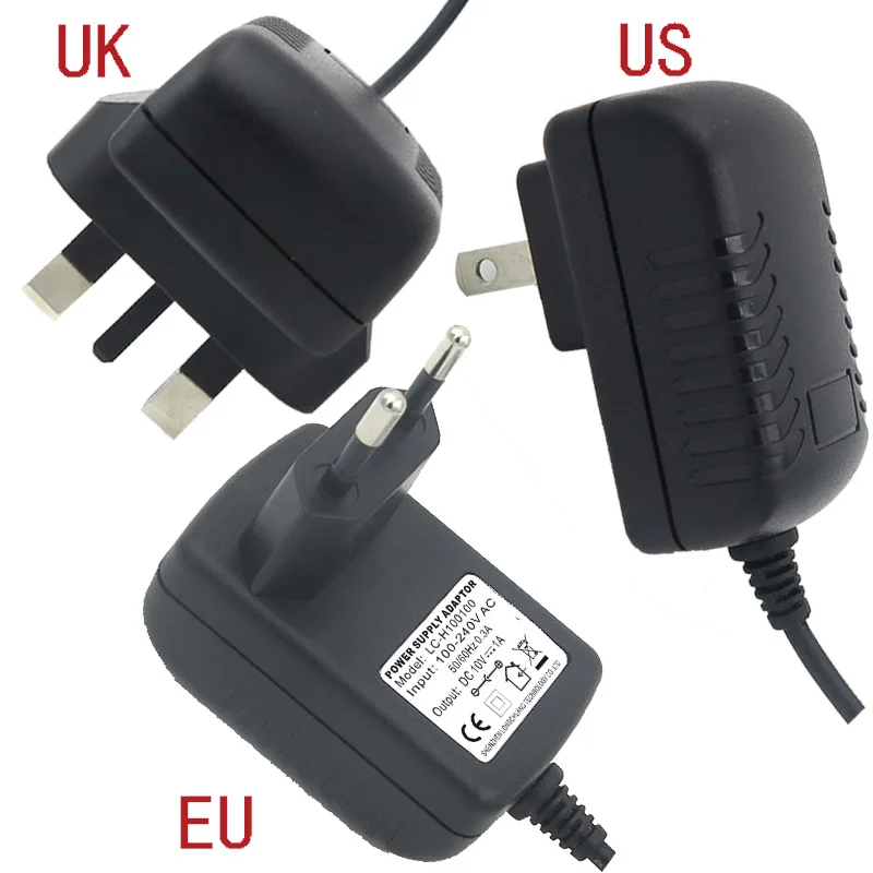 Fast shipping AC/DC Adapter DC 10V 1A 1000ma AC 100-240V Converter Universal Charger Power Supply US/EU/UK Plug 5.5*2.1mm | Электроника