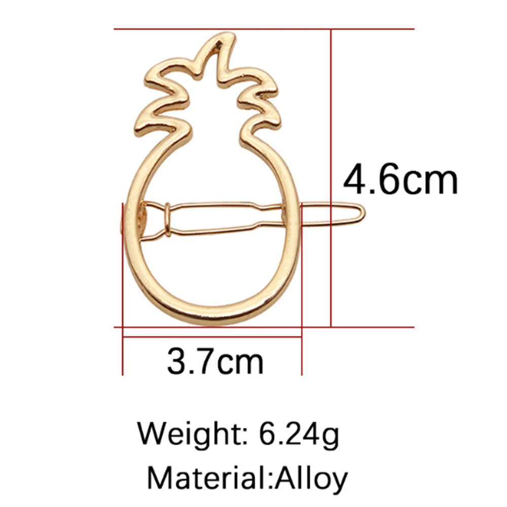 Модные металлические заколки для волос Bobby с фруктовым ананасом Симпатичные шпильки BB клипсы для девочек женские головные уборы аксессуары для волос