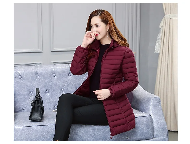 Плюс Размер 6XL зимняя длинная приталенная куртка пальто Женская корейская мода теплая хлопковая куртка с капюшоном парка Женская свободная Базовая куртка