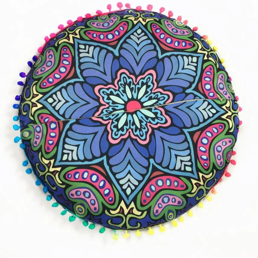 

New Design Indian Mandala Floor Pillows Round Bohemian Cushion Cushions Pillows Cover Cover decorative Cojines Capa Almofada